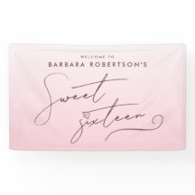 Elegantes Rosa Ombre Schriftzug Sweet Sixteen