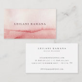 Elegantes Rosa Ombre Wasserfarbe Visitenkarte (Vorne/Hinten)