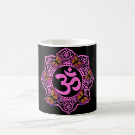Elegantes rosa Omeldesign mit Monarchschmetterling Kaffeetasse