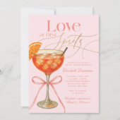 Elegantes Rosa Orange Aperol Spritz Brautparty Einladung (Vorderseite)