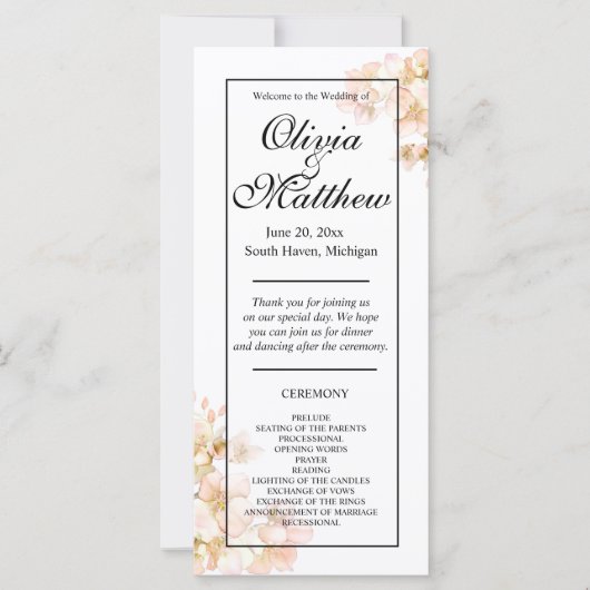 Elegantes rosa Orangefarbenes Blumengezwitscher (Vorderseite)