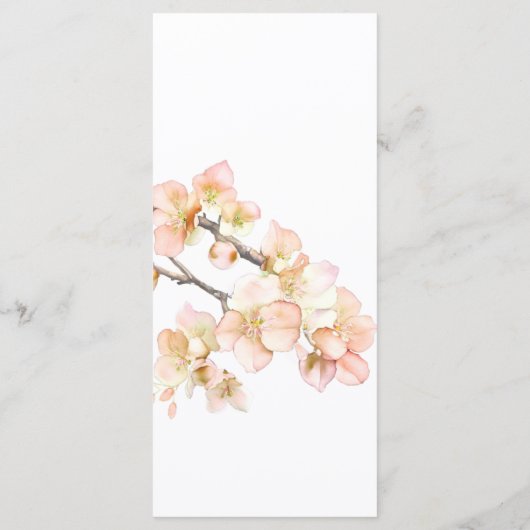 Elegantes rosa Orangefarbenes Blumengezwitscher Menükarte (Rückseite)