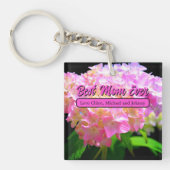 Elegantes, rosa orangefarbenes Hydrangeas Schlüsselanhänger (Vorderseite)