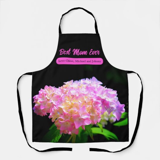 Elegantes, rosa orangefarbenes Hydrangeas Schürze (Vorderseite)