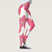 Elegantes Rosa Orchid Aquarellbild Leggings (Rechts)