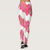 Elegantes Rosa Orchid Aquarellbild Leggings (Rückseite)