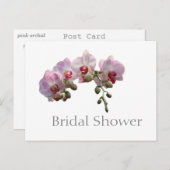 Elegantes rosa Orchid-Blume Brautparty Postkarte (Vorne/Hinten)