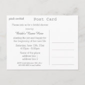 Elegantes rosa Orchid-Blume Brautparty Postkarte (Rückseite)