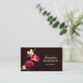 Elegantes rosa Orchid-Foto Visitenkarte (Stehend Vorderseite)
