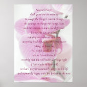 Elegantes rosa Orchid Script Serenity Gebet Poster (Vorne)