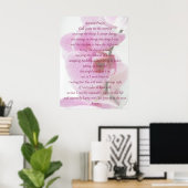 Elegantes rosa Orchid Script Serenity Gebet Poster (Heimbüro)