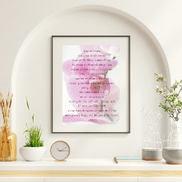Elegantes rosa Orchid Script Serenity Gebet Poster