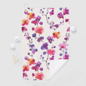 Elegantes rosa Orchideenmuster Golfhandtuch (Insitu)