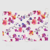 Elegantes rosa Orchideenmuster Golfhandtuch (Horizontal)