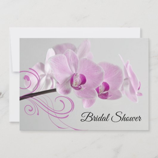 Elegantes Rosa Orchids Brautparty Einladung (Vorderseite)