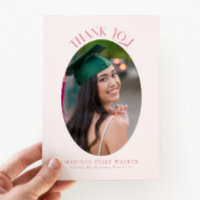 Elegantes Rosa Oval Abschluss Foto Vielen Dank