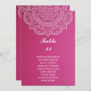 Elegantes rosa Paisley Seating Chart Einladung