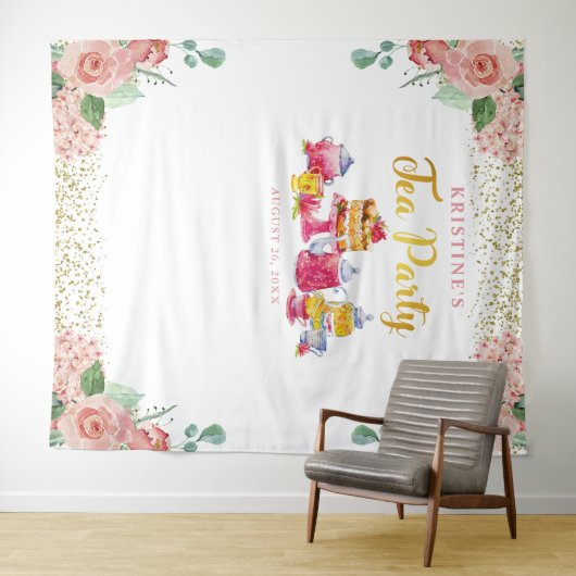 Elegantes Rosa Party Foto Wandteppich (Beispiel (Horizontal))