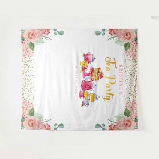 Elegantes Rosa Party Foto Wandteppich (Vorderseite (Horizontal))