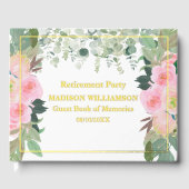 Elegantes Rosa Party für die Blumenruhe Gold Foil Gästebuch (Vorderseite)