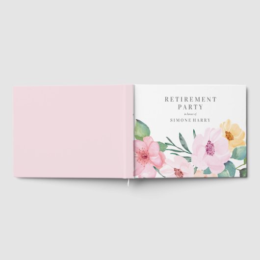 Elegantes Rosa Party Retirement Guest Book Gästebuch (Voll)