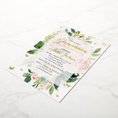 Elegantes rosa Peach Bloom Quinceanera Folieneinladung (Gedreht)