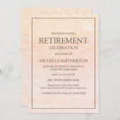 Elegantes rosa Pensionsstipendium Party Einladung (Vorne/Hinten)