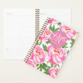 Elegantes rosa Peonies-Muster - Mit Monogramm Planer (Anzeige)