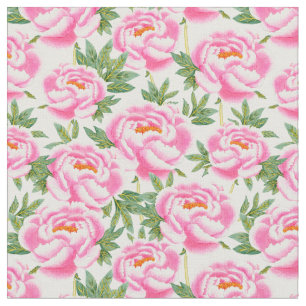 Elegantes rosa Peonies-Muster Stoff