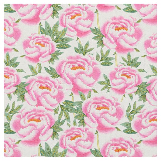 Elegantes rosa Peonies-Muster Stoff (Nahaufnahme)