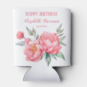 Elegantes rosa Peony Botanical Birthday Brunch Dosenkühler (Rückseite)