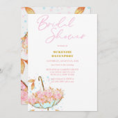 Elegantes Rosa-Peony-Brautparty Einladung (Vorne/Hinten)