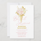 Elegantes Rosa-Peony-Brautparty Einladung (Vorderseite)