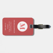 Elegantes rosa Peony mit Monogram-Gepäckanhänger Gepäckanhänger (Rückseite horizontal)