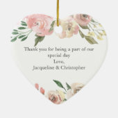 Elegantes, rosa Personalisiertes Blumenmädchen Keramik Ornament (Hinten)