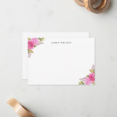 Elegantes rosa Personalisiertes Geschirr Mitteilungskarte (Vorderseite/Rückseite Beispiel)