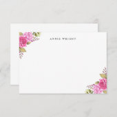 Elegantes rosa Personalisiertes Geschirr Mitteilungskarte (Vorne/Hinten)