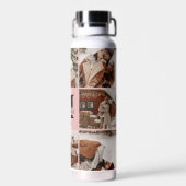 Elegantes rosa Personalisiertes Monogramm und Foto Trinkflasche (Rückseite)