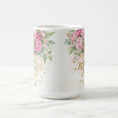 Elegantes rosa Pfingstrosenstrauß Frohen Muttertag Kaffeetasse (Mittel)