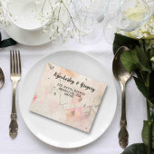 Elegantes rosa Pfirsichfarbenes Foto QR Code All In One Einladung