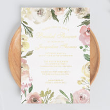 Elegantes Rosa Pink Peony Floral Brautparty Gold