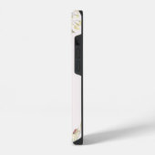 Elegantes Rosa Pink Peony Floral Gold Monogramm iPhone Hülle (Linke Seite)