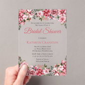 Elegantes rosa Poinsettias Brautparty Acryleinladungen (Insitu (Handheld))