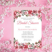 Elegantes rosa Poinsettias Brautparty Einladung