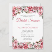 Elegantes rosa Poinsettias Brautparty Einladung (Vorderseite)