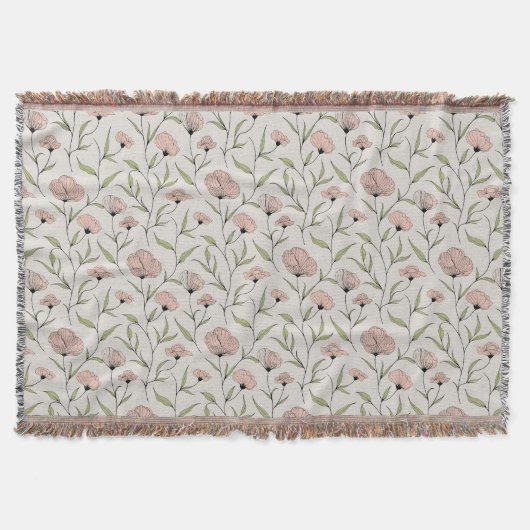 Elegantes rosa Pollenmuster Decke (Vorderseite)