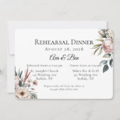 Elegantes Rosa Probe Abendessen Einladung (Vorderseite)