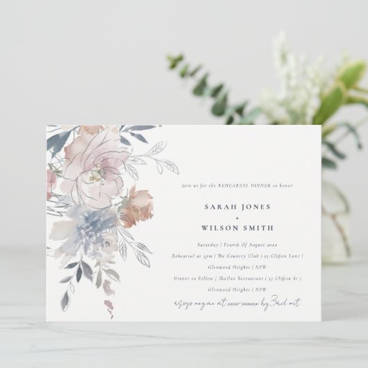 Elegantes Rosa Probe Einladung (Stehend Vorderseite)