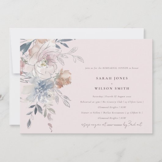 Elegantes Rosa Probe Einladung (Vorderseite)