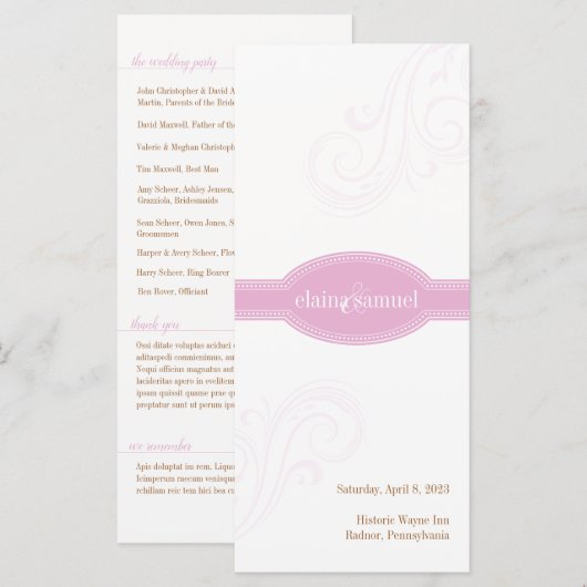 Elegantes Rosa Programm, Caroline Wedding Collecti (Vorne/Hinten)